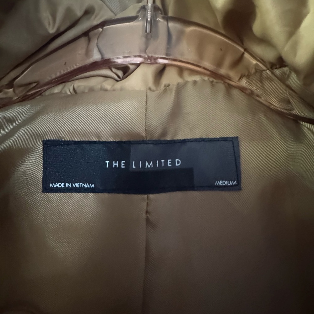The Limited Quilted Hooded Coat with Faux Fur Trim – Taupe, Size M – Chic & Cozy - Picture 7 of 7